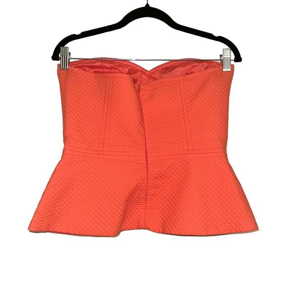 Trina Turk White Cap Bustier Orange Top in Bellini 2 - Picture 4 of 10